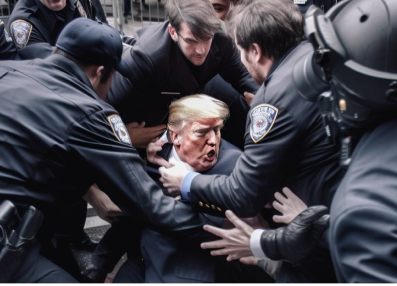AI Generated Art of Donald Trump being arrested. 